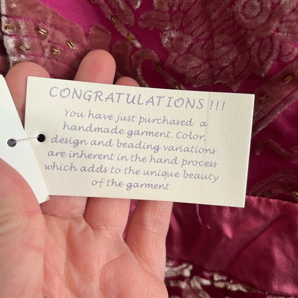 NWT Hale Bob pink dress with velvet and beaded details size small - Picture 11 of 16